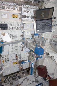 controls and screens inside the space station
